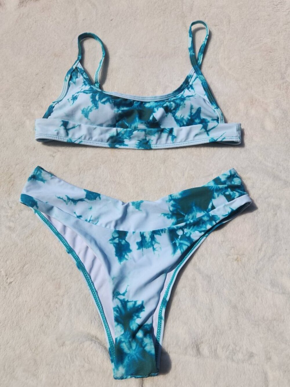 Small Women's Tie Dye Bikini Bathing Suit Mint Green Swimwear Beach Pool Sexy